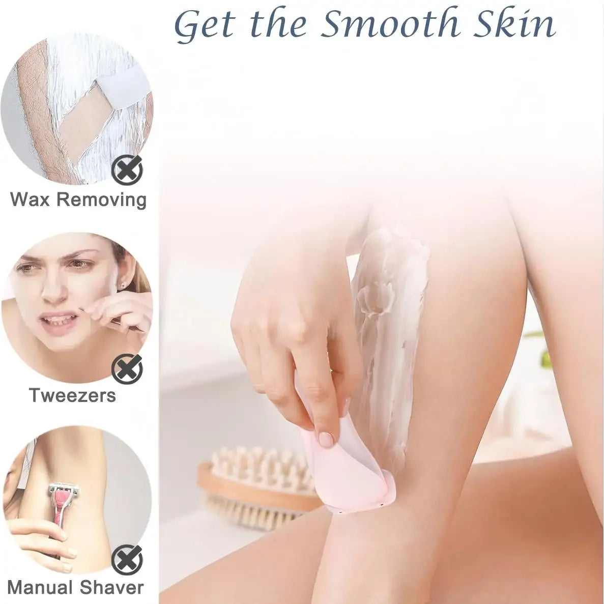 2 in 1 Lady Hair Removal Device Electric Shaver & Bikini Trimmer IPX7 Waterproof Face & Body Hair Remover for Legs Underarms
