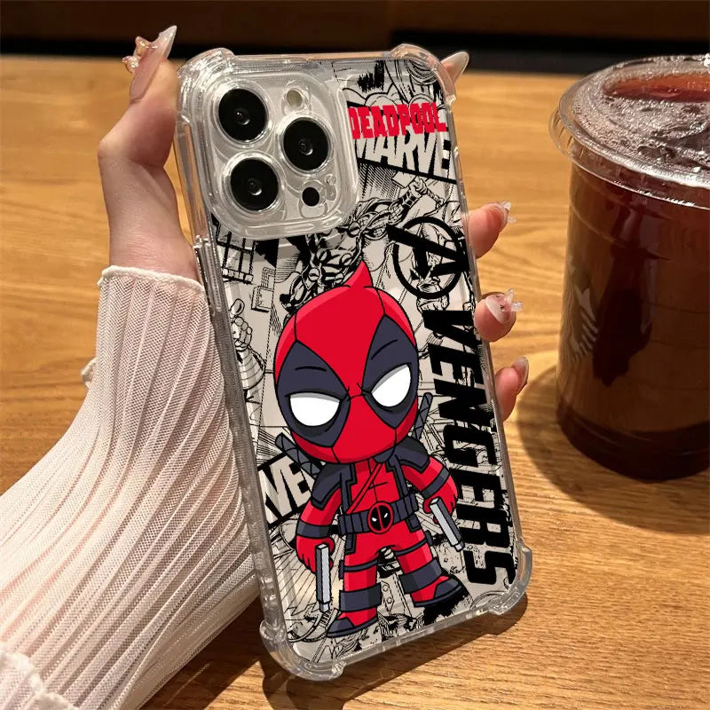 Spider Iron Man Deadpool Avengers Clear Case For iPhone 17 16 15 14 13 12 11 Pro Max 16e 17e Air 13 15 Plus XS X 7 8 Phone Cover