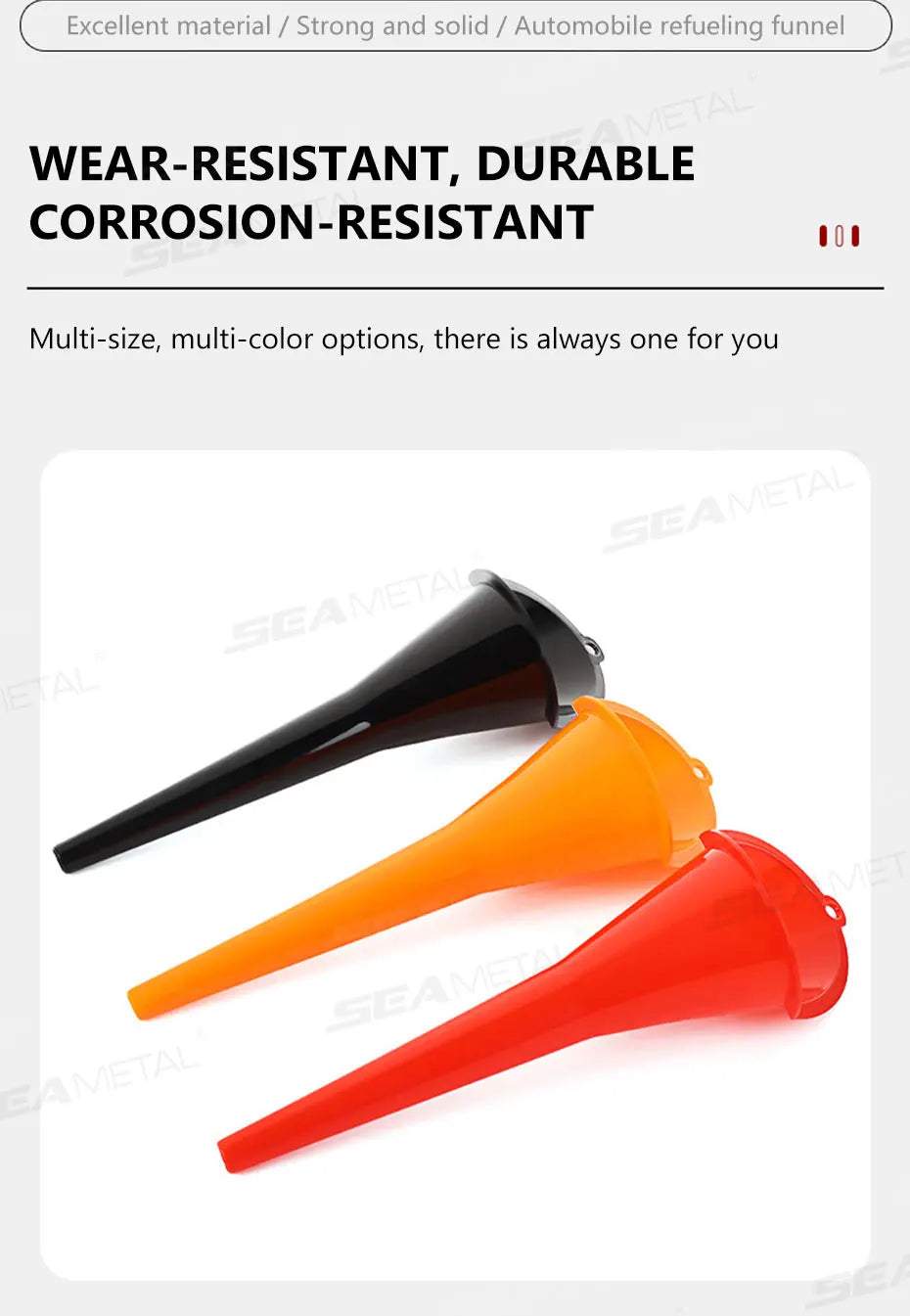 SEAMETAL Car Long Stem Funnel Oil Fuel Filling Tools Anti-splash Plastic Funnel Auto Accessories Motorcycle Refueling Tools