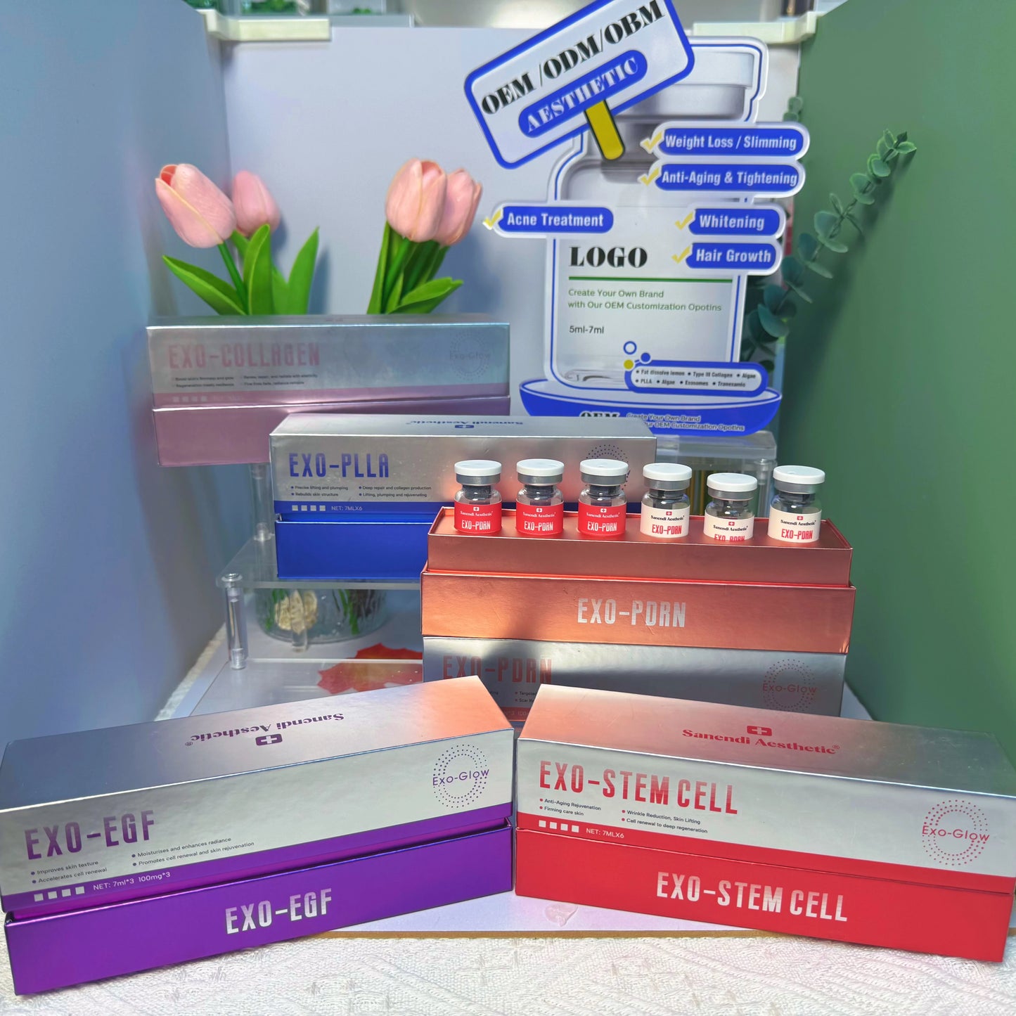 Korean Sanendi Exo-Glow BB Glow Facial Skin Care Set PDRN Salmon DNA Moisturizing and Nourishing Care Essence Skin Care Set