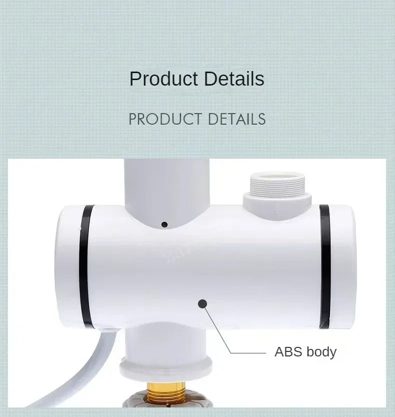 Instant Tankless Mini Electric Hot Water Heater Faucet Kitchen Instant Heating Tap Water Heater with LED Water Tap 3000W