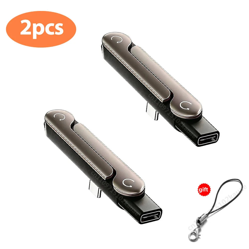 1/2/3PCS Type C Phone Charging Bracket Adapter 240W Fast Charging OTG Type-C Male to USB-C Female Converter With foldable Holder