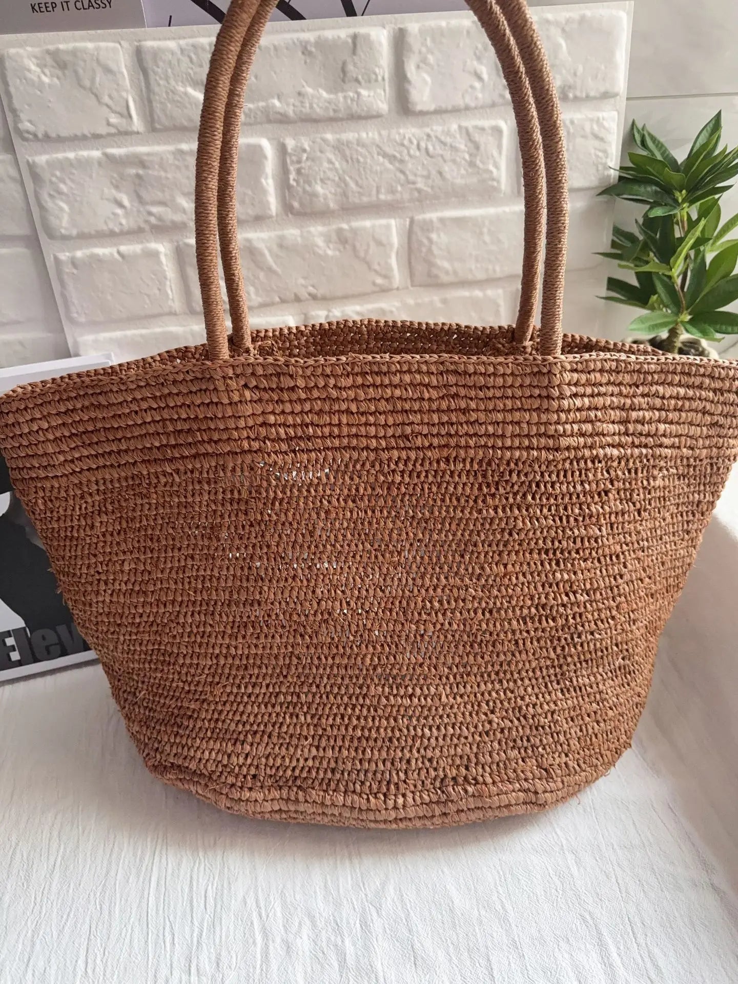 2026 Large Handwoven Rattan Tote Bag for Women Natural Straw Beach Bag Purse Luxury Shoulder Bags Handbag Summer