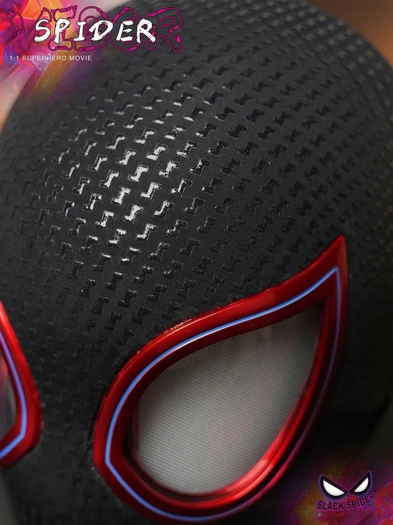 1:1 Miles Morales Mask with Movable Eyes Mascara Electric Gwen Spider-Man Helmet Ring Control Halloween Cosplay Mask Toy Gift