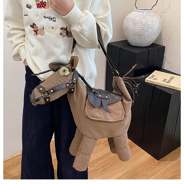 Sense of Luxury Personality Super Cool Crossbody Bags for Women Hot Trendy 2026 New Style Fashionable Canvas Pony Shoulder Bags