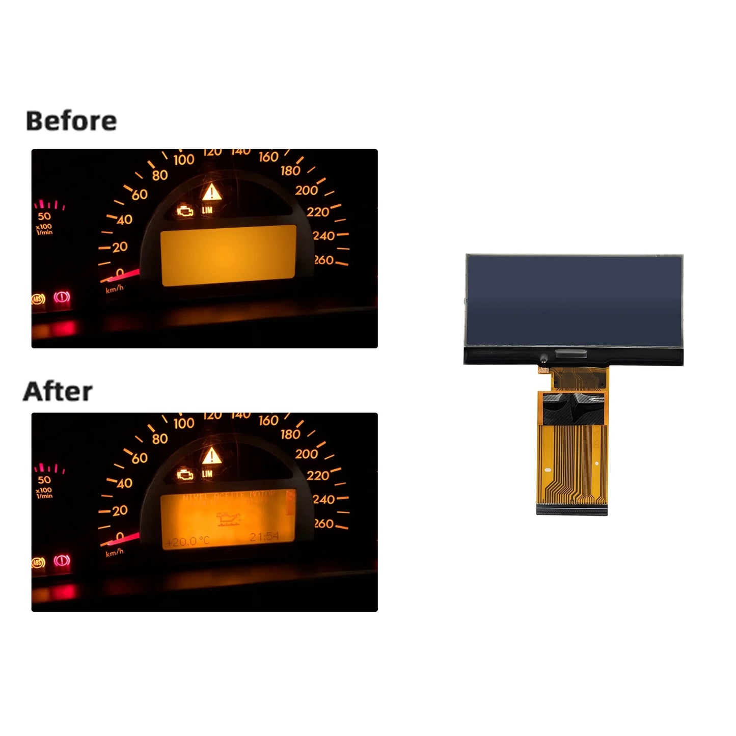 Pixel repair LCD Display for Benz W203 C-Class 2000-2004/W463 G class 2002-2007  Mercedes instrument panel maintenance