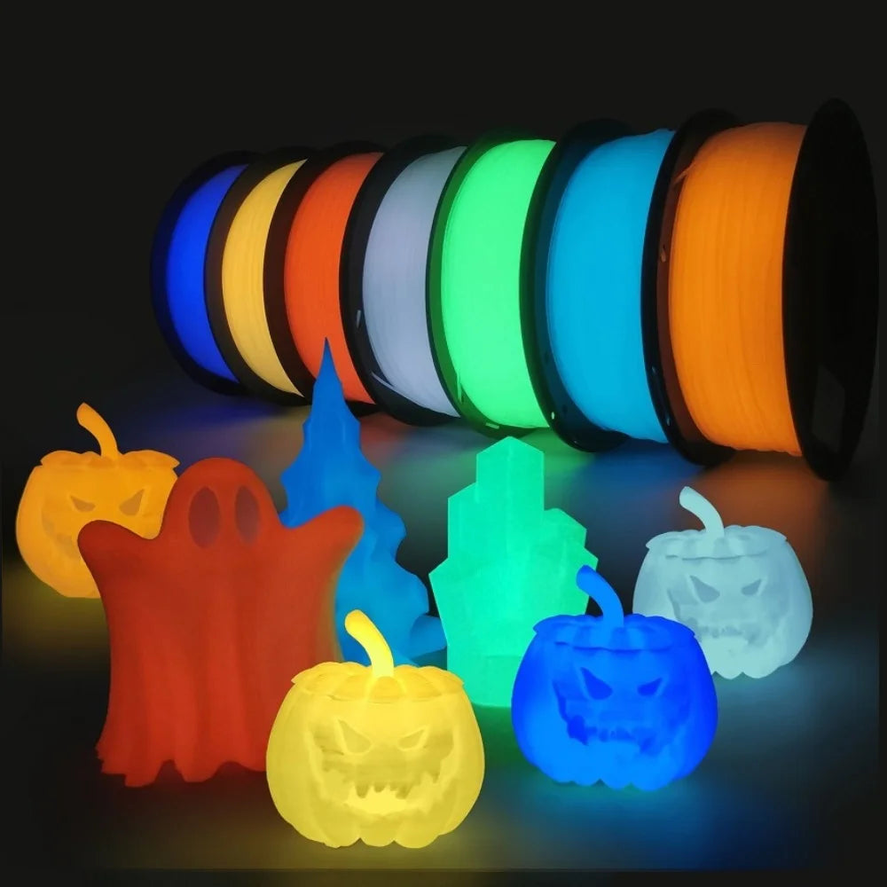3D Printer Filament Glow In The Dark PLA 1.75mm 1kg 250g Luminous Filament PLA Blue Green Plastic Material Clear For FDM Printer