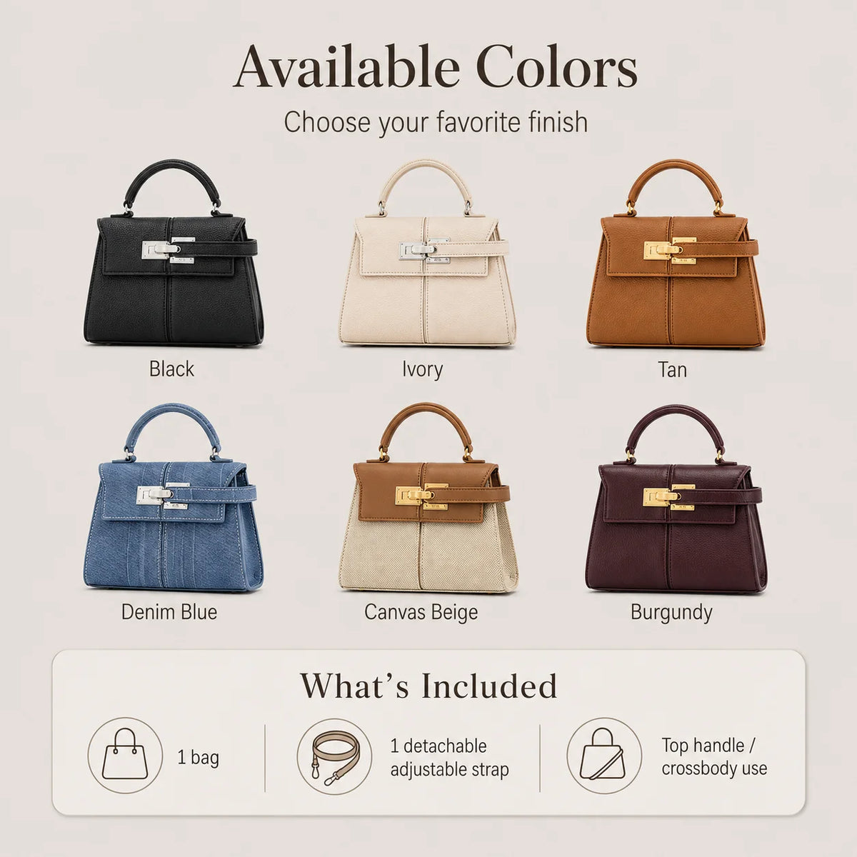 Luxury Elise Mini Square Crossbody Bag: Black Vegan Leather Designer Handbag - High-End Shoulder Purse for Women