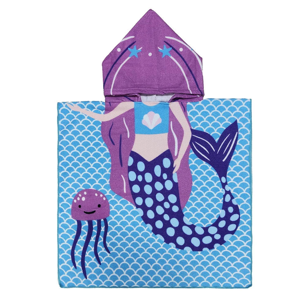 Children Bathing Stuff Kids Hooded Cape Towel Boy Shark Bathrobe Baby Dinosaur Bath Towel Girls Unicorn Beach Towel Wrap Blanket
