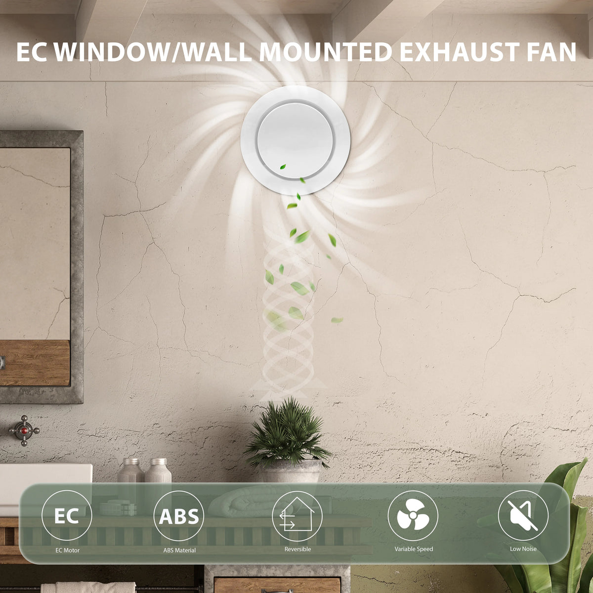 KCvents Circle Exhaust Fan Ventilation Fan With Reversible Remote Control For Bathroom Room Kitchen Home ECO Friendly 4/6/8 inch