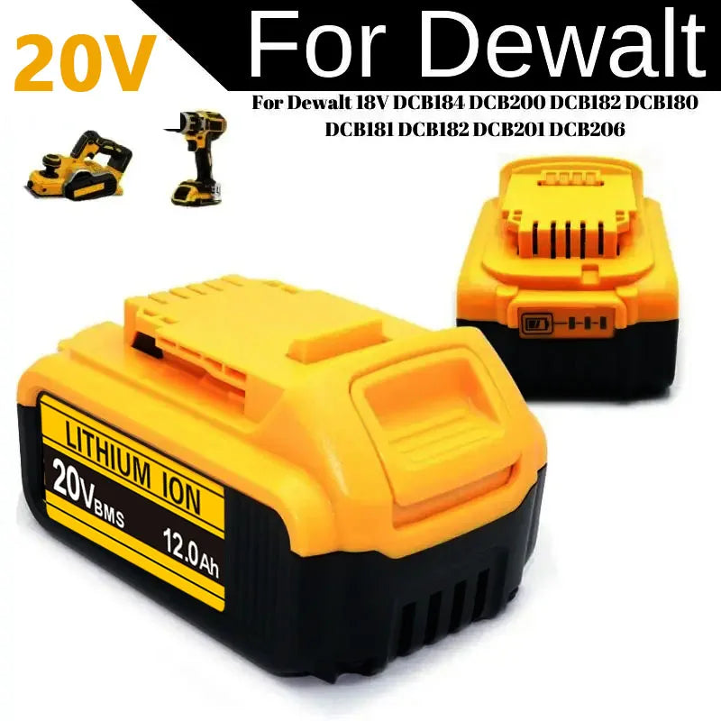 Original for DeWalt 6Ah/8Ah/12Ah 20V battery replaceable DCB184 DCB200 DCF892 DCF845 DCF850 DCF911 DCD800 DCD805 Tools Battery