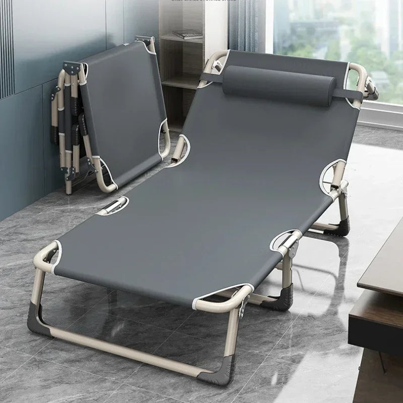 Single Folding Beds Bedroom Dormitory Office Comfortable Homestay Furniture Villa Portable Bed Outdoor Travel Camping Recliner