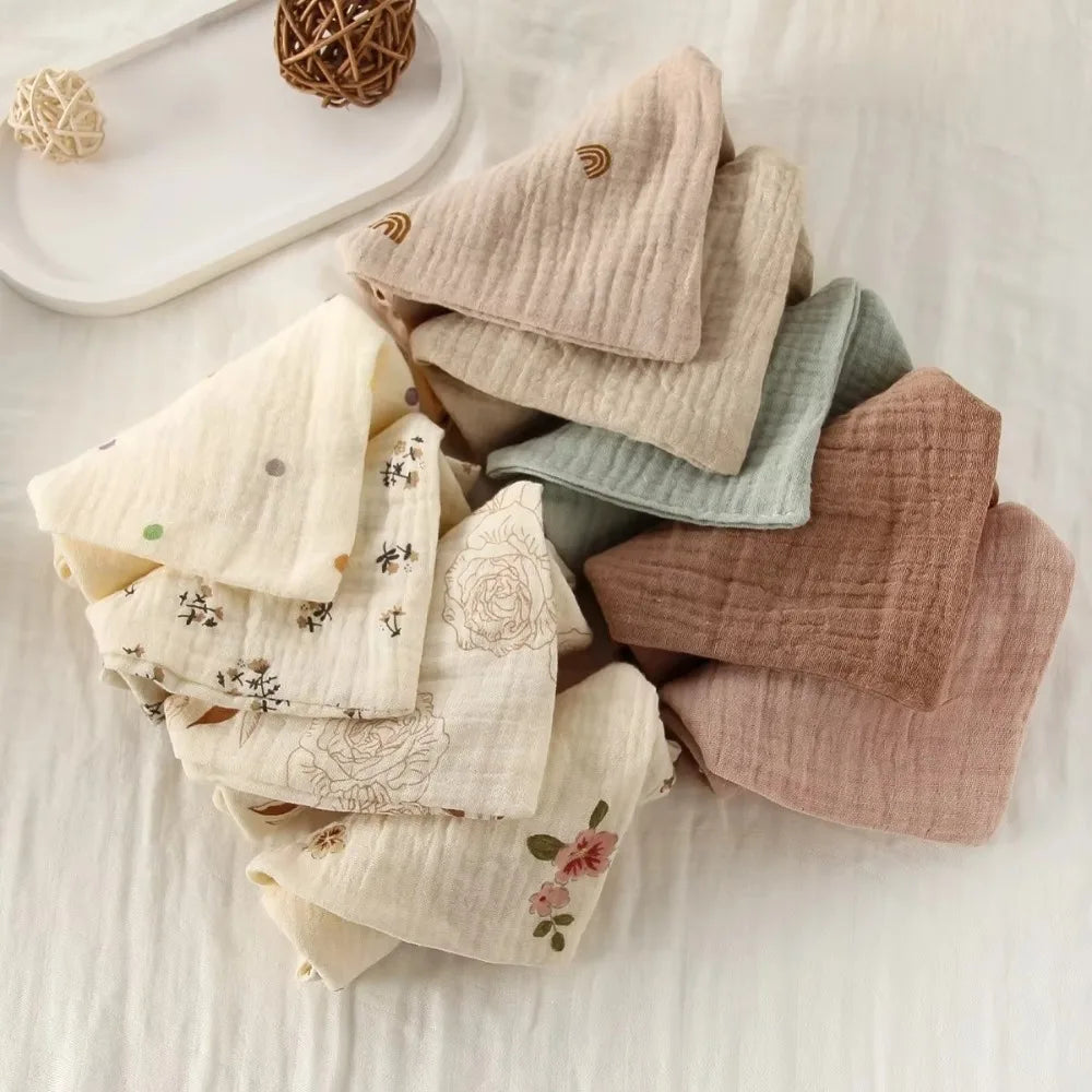 High Quality 4-Layer Pure Cotton Baby Cotton Washcloth Absorbent Soft Square Towels Baby Towels Gauze Cotton Newborn Burp Cloth
