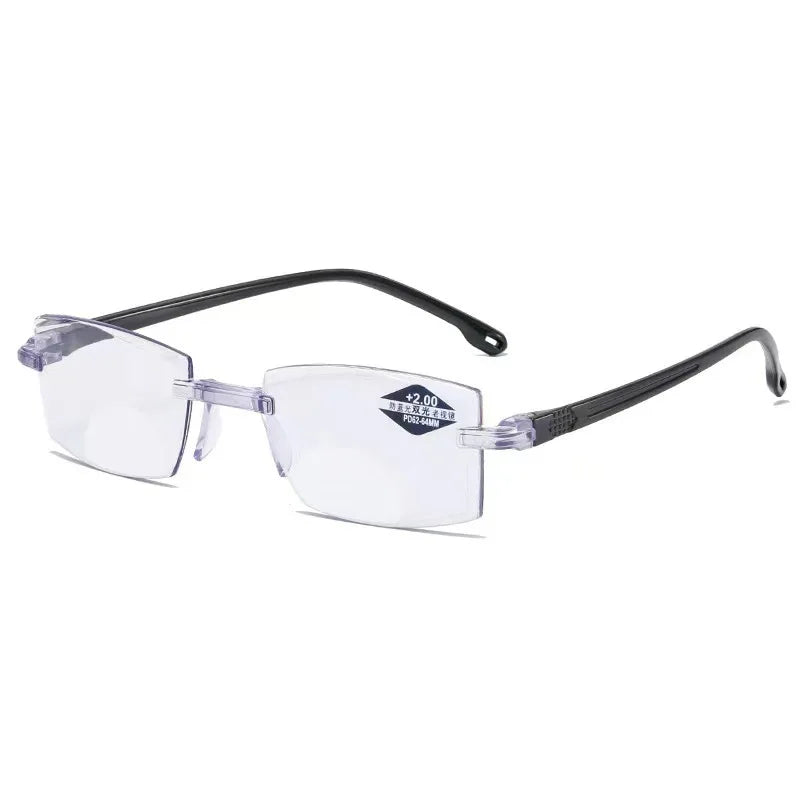Intelligent Zoom Anti-blue Light Frameless Frame Cutting Edge Reading Glasses Men And Womean