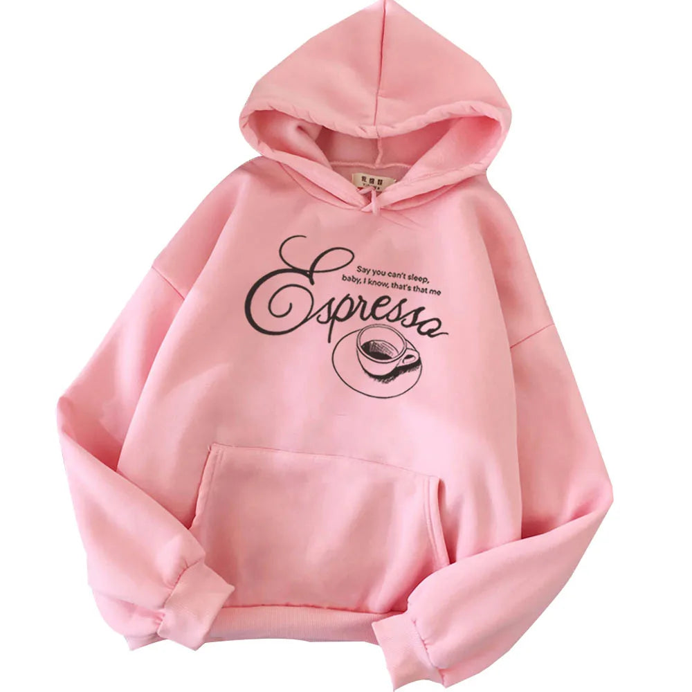 Sabrina Carpenter Espresso Hoodie Sabrina Carpenter Music Merch Fan Gift Unisex Harajuku Long Sleeve Sweatshirts