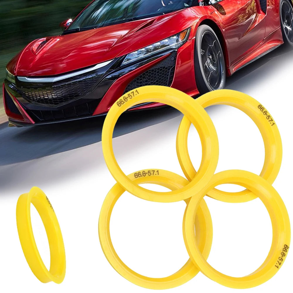 AUTCOAT 4Pcs/Set Automotive Car Plastic Wheel Hub Centric Rings Center Hubrings Bore 73.1-57.1 66.6-57.1