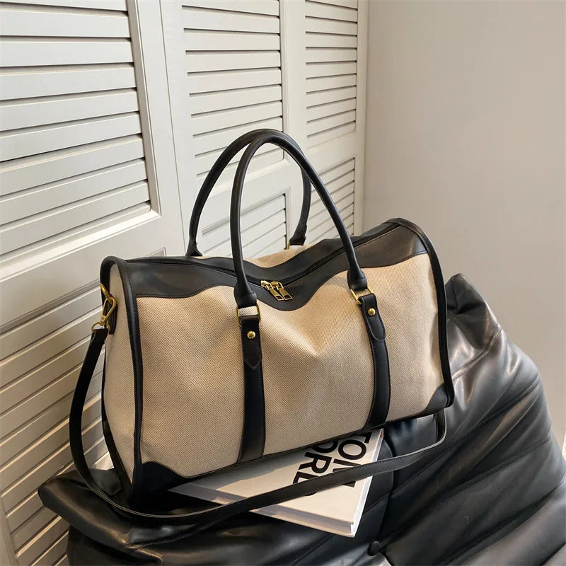 Fashion Travel Bags Women's Canvas Handbags Business Duffels Bags Vintage Fitness Gym Bags Business Trip