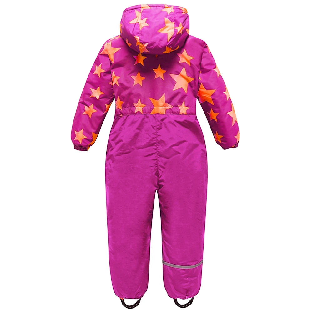 Children's Warm Snowboarding Wear,Winter Boys Girls Jumpsuit,Kids Ski Suits,One-piece Hooded Waterproof Windproof Outdoor -20℃