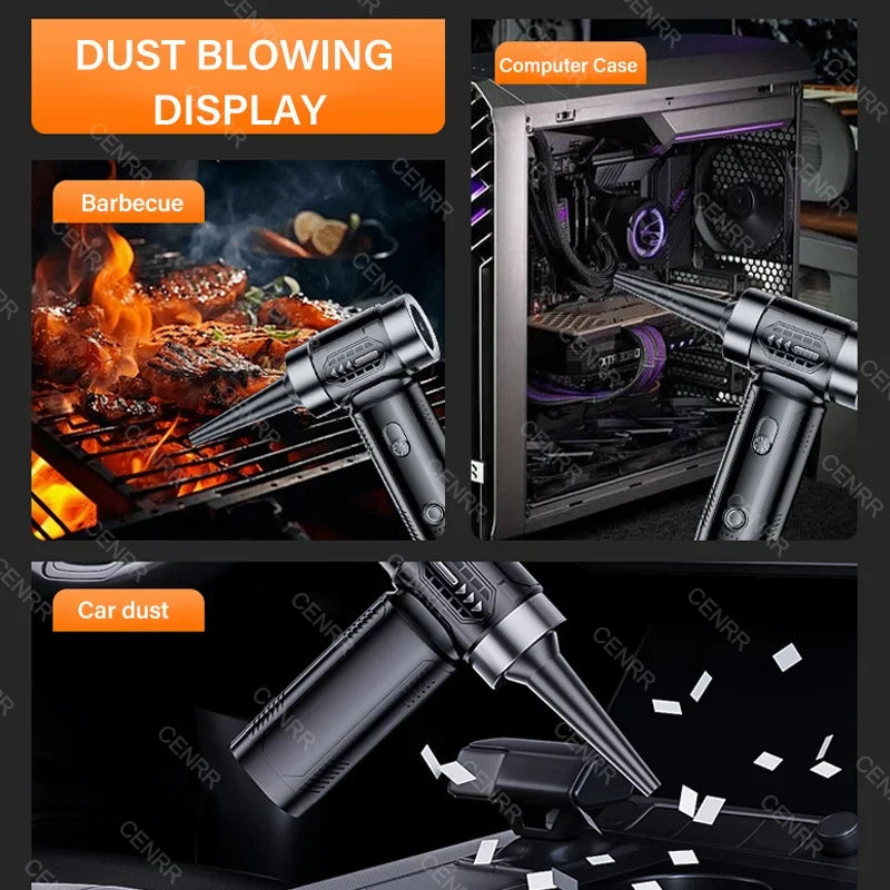 Turbo Jet Blower Powerful Air Blower Brushless Motor Turbo Fan Wind Speed Portable Dust Blower Electric Dryer Car Vacuum Cleaner