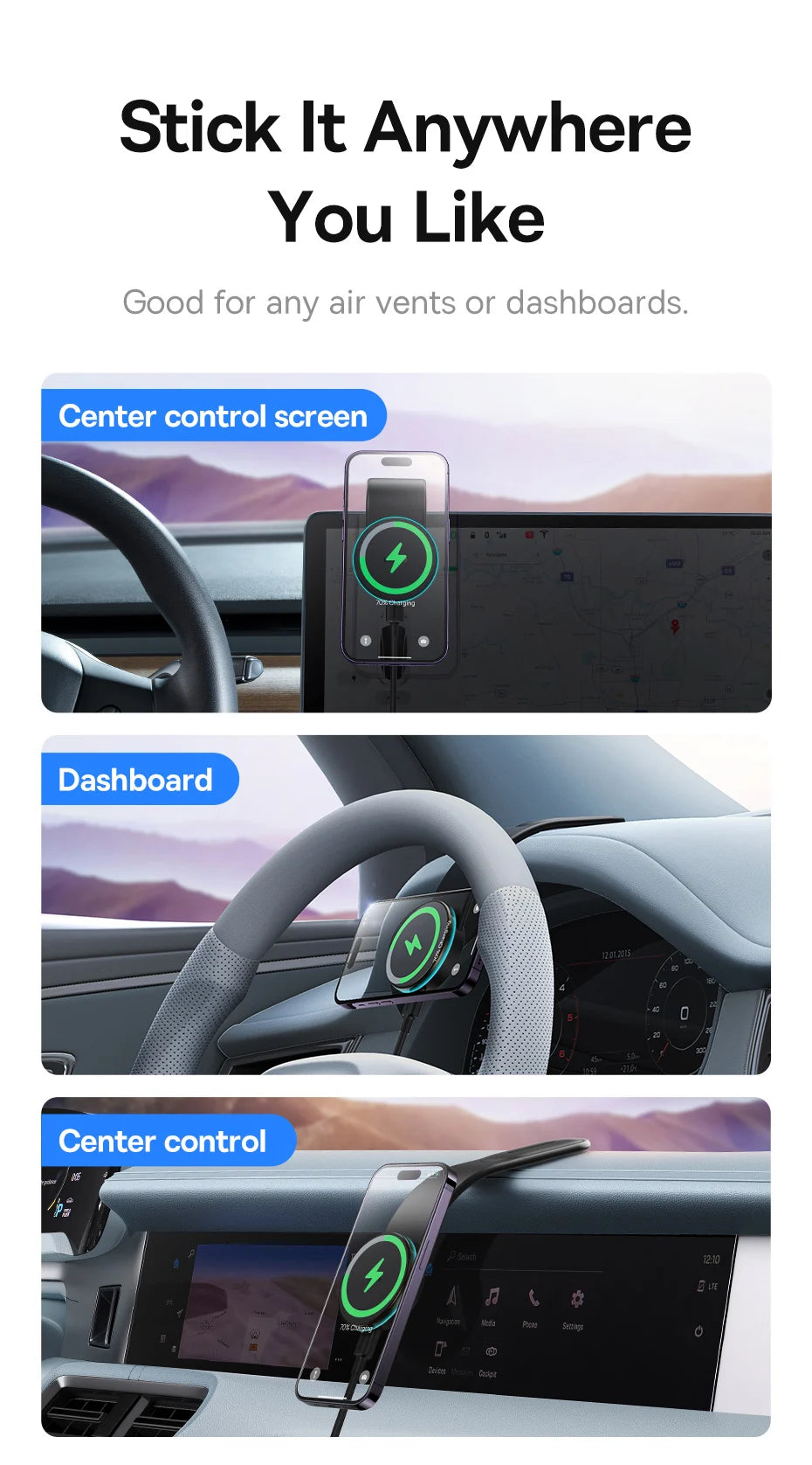 Baseus Magnetic Wireless Charger Car Phone Holder 15W Fast Charging Wireless Car Charger Holder For iPhone 16 15 14 13 Car Mount