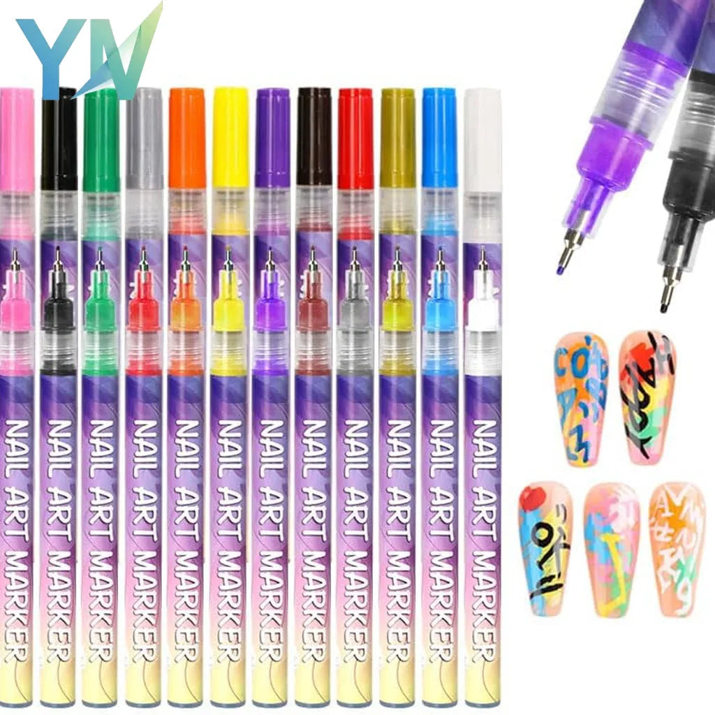Multi-Color DIY Nail Art Pens Line Drawing and Detailing Tools for Nail Art Ideal for Manicure Nail Designs and DIY Nail Art Kit