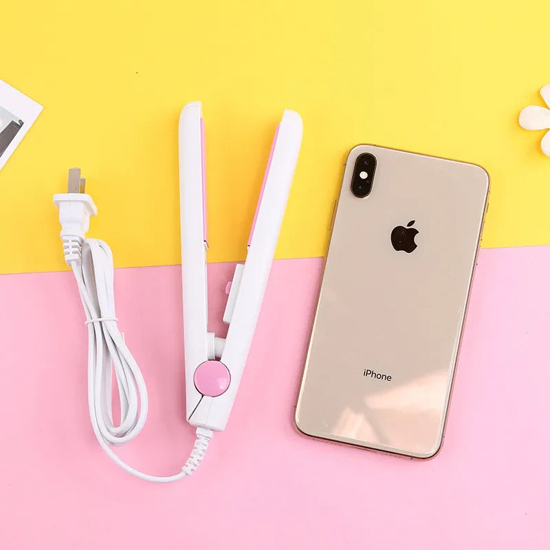 New Mini Hair Straightener Flat Iron Ceramic Curling Iron Short Hair Portable Dual-Use Curler Hair Styling Care For Traveling