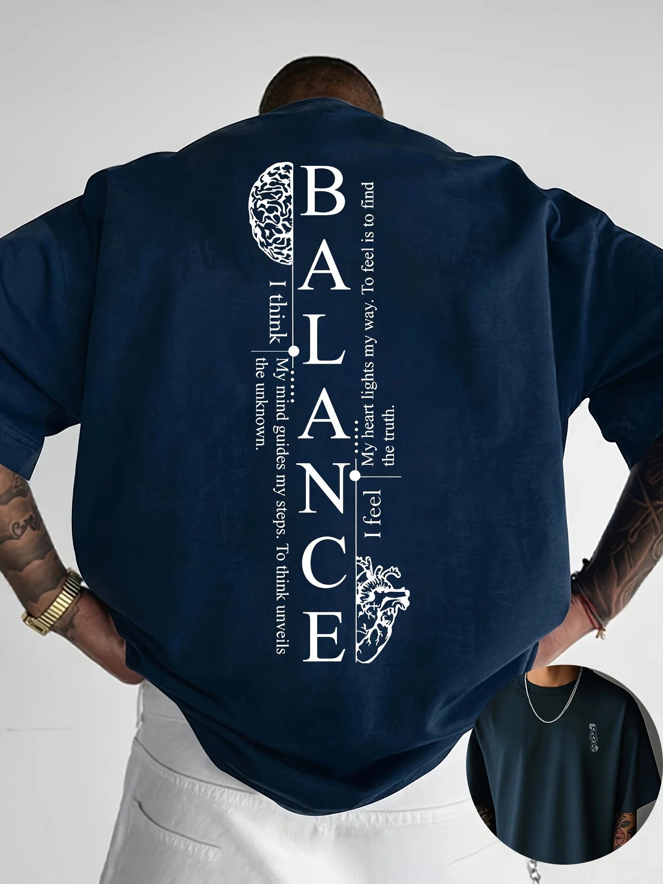 Vertical Red Balance Typography Print on Premium Soft 100% Cotton Mens T shirt Perfect for Summer Streetwear and Casual Vibe