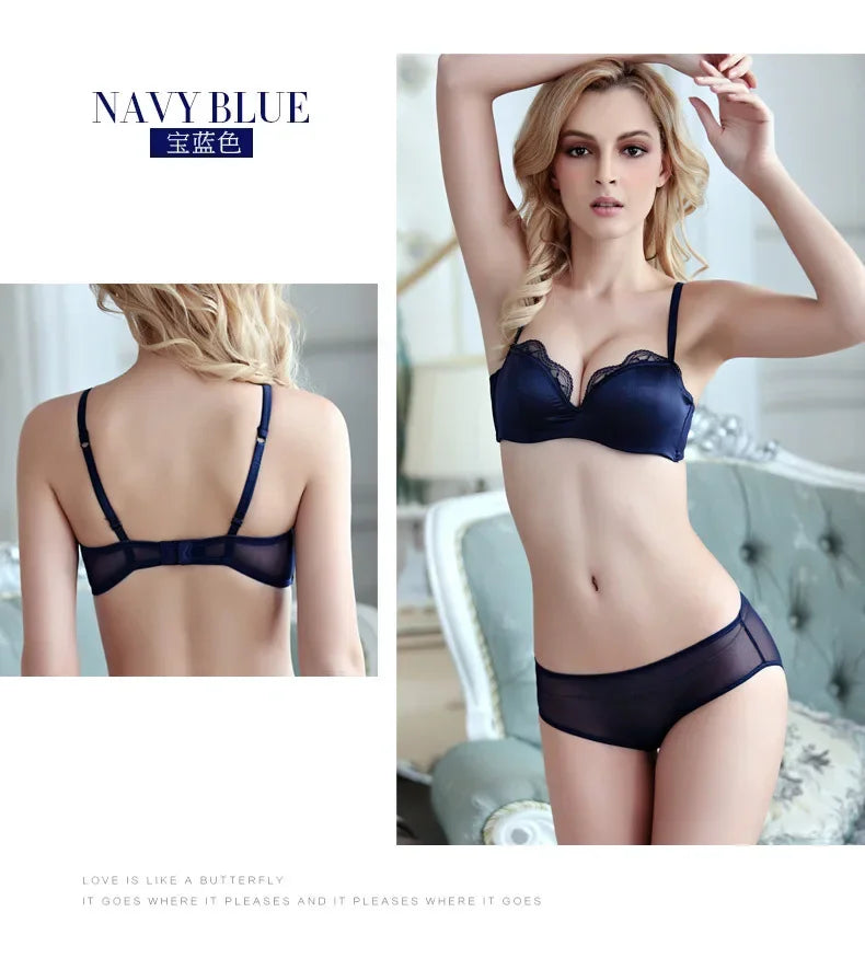 Women Lace Bra Set Casual Lingerie Set Daily Elegant Underwear Girls Bra and Panty Set chic