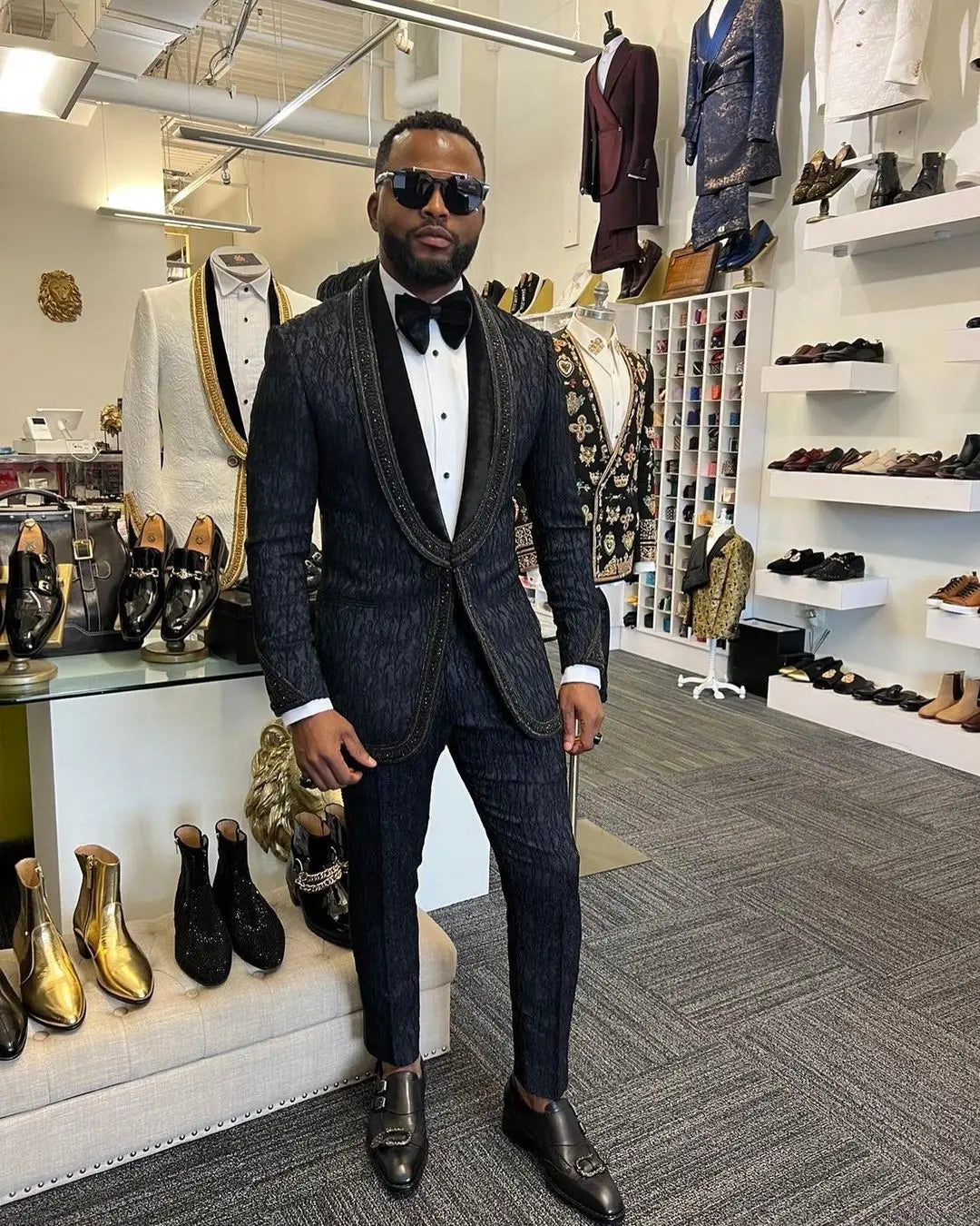 Unique Wedding Men Suits Classic One Button Tailor-Made Two-Pieces Jacket Pants Designer Groom Formal Occasion Size Customized