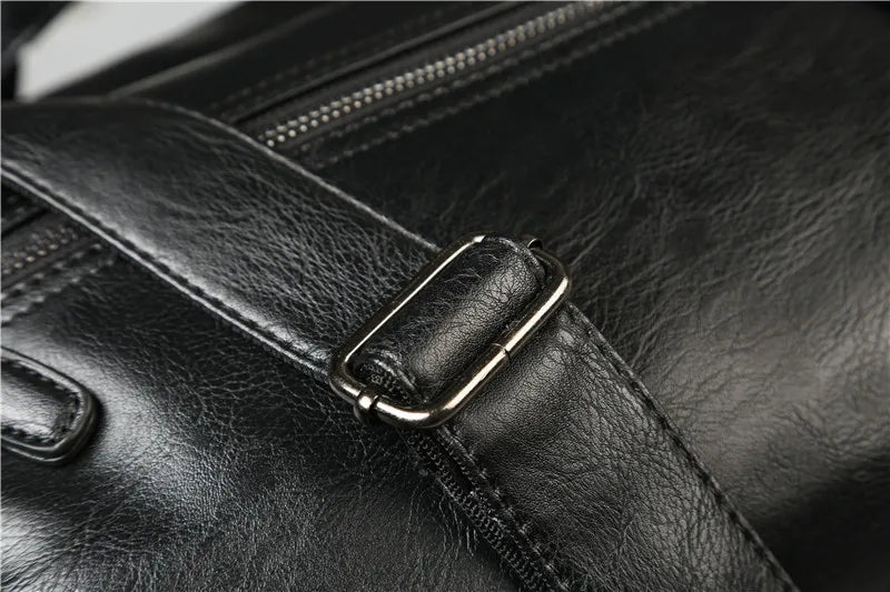 Luxury Crossbody Bags Men Handbag Large Capacity Travel Tote Soft PU Leather Business Men's Crossbody Bag Shoulder Messenger Bag