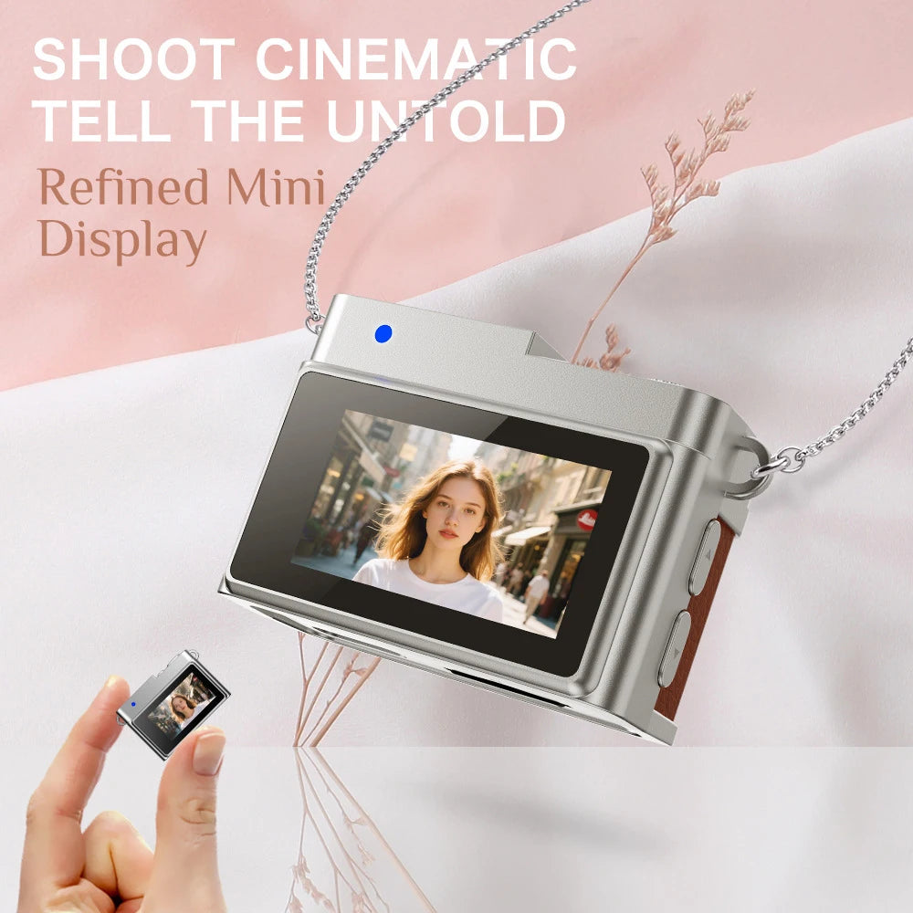 Pocket-Sized Retro Digital Camera, 1080P Mini Vlog Cam with Screen, Portable Camcorder for Kids, Teens, Travel, Sports & Gift