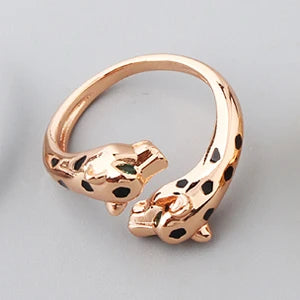 Luxury Fashion Cuff Bangle Charm Bracelet Brass Silver Color Czech Green Eyes Double Leopard Women Jewelry Gift New Arrivals