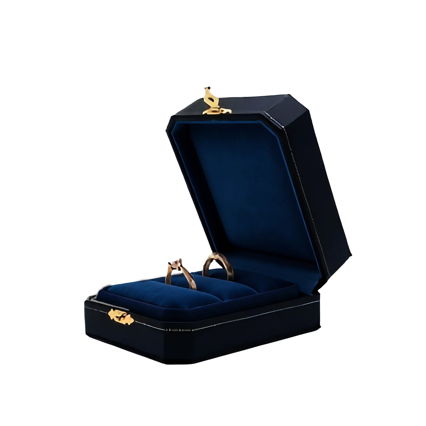 Customizable LOGO Vintage Octagonal Gold Text Storage Box Ring Earnail Bracelet  Jewelry Packaging Case Collection Storage Box