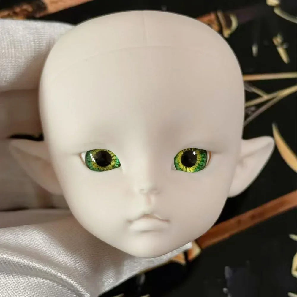 Cute 1/6 BJD Doll Head Handmade Elf Makeup Dolls White Eyelash 30cm Doll Kids Toy Gift Dolls for Girls