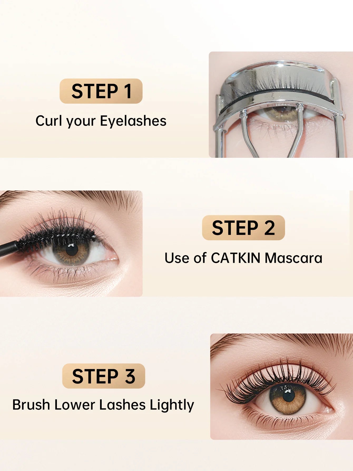 CATKIN Makeup Black Lifting Mascara, Volume and Length Mascara with Waterproof & Long Lasting for sensitive eyes.