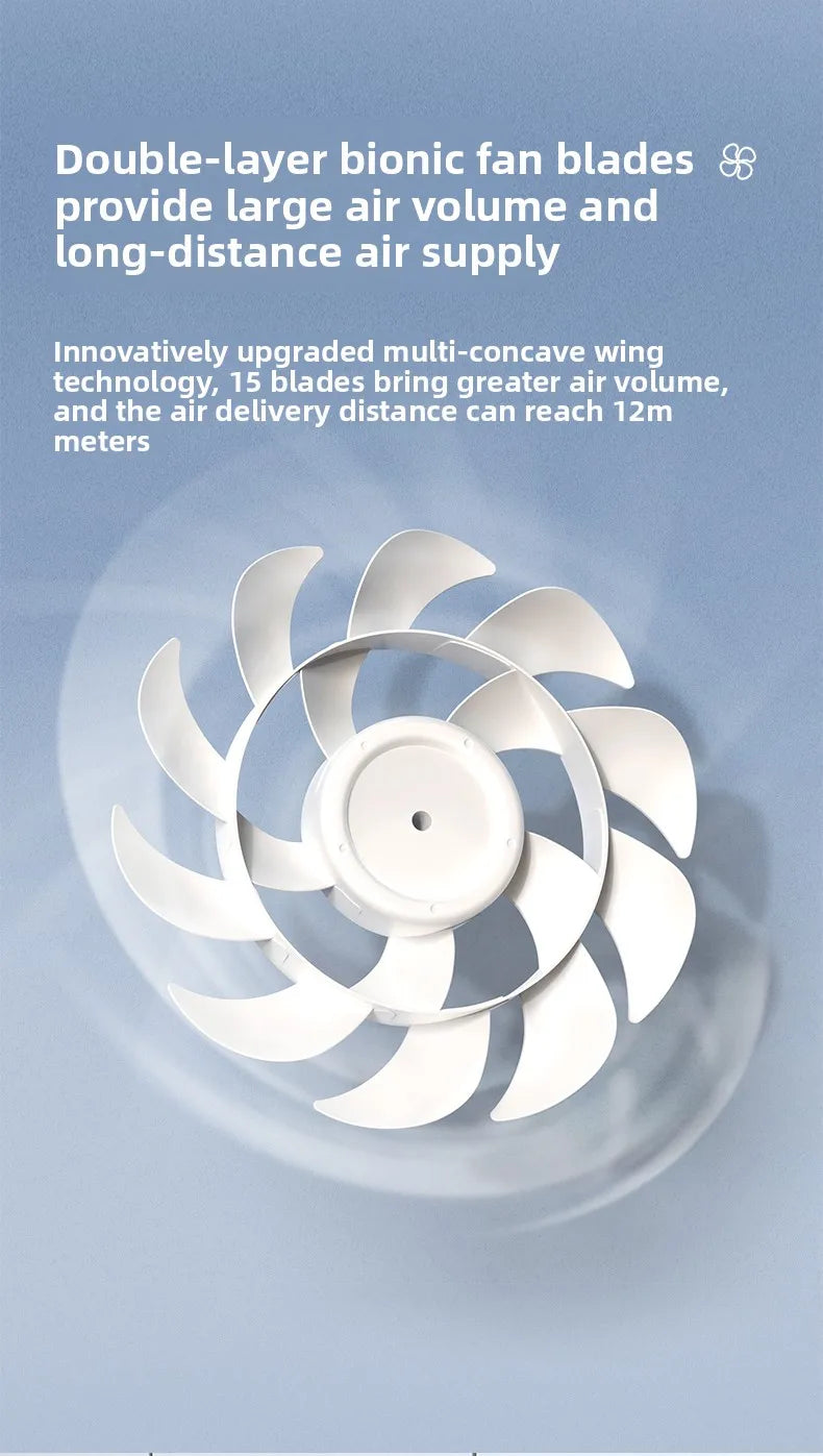 Wall-mounted electric fan commercial wall-mounted super powerful small fan punch-free remote control fan