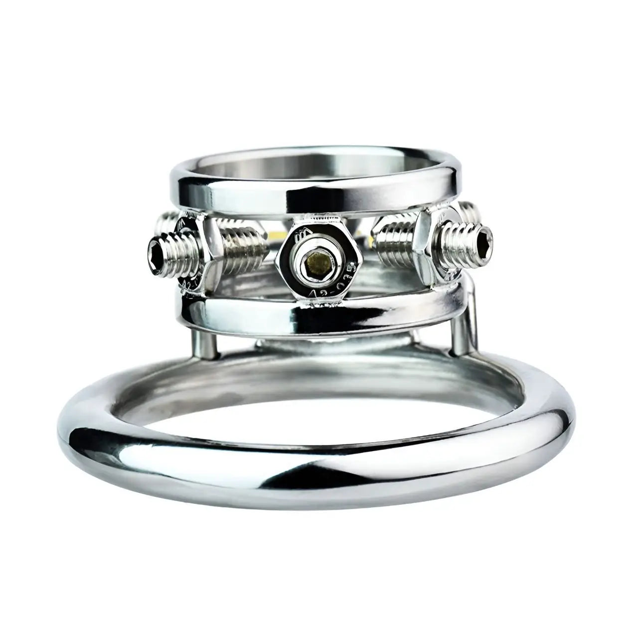 FRRK Stainless Steel Cock Cage Spiked Chastity Band Device Hex Lock Screw Penis Sleeve Ring Sexy Adult Man Urethral Lock for Men
