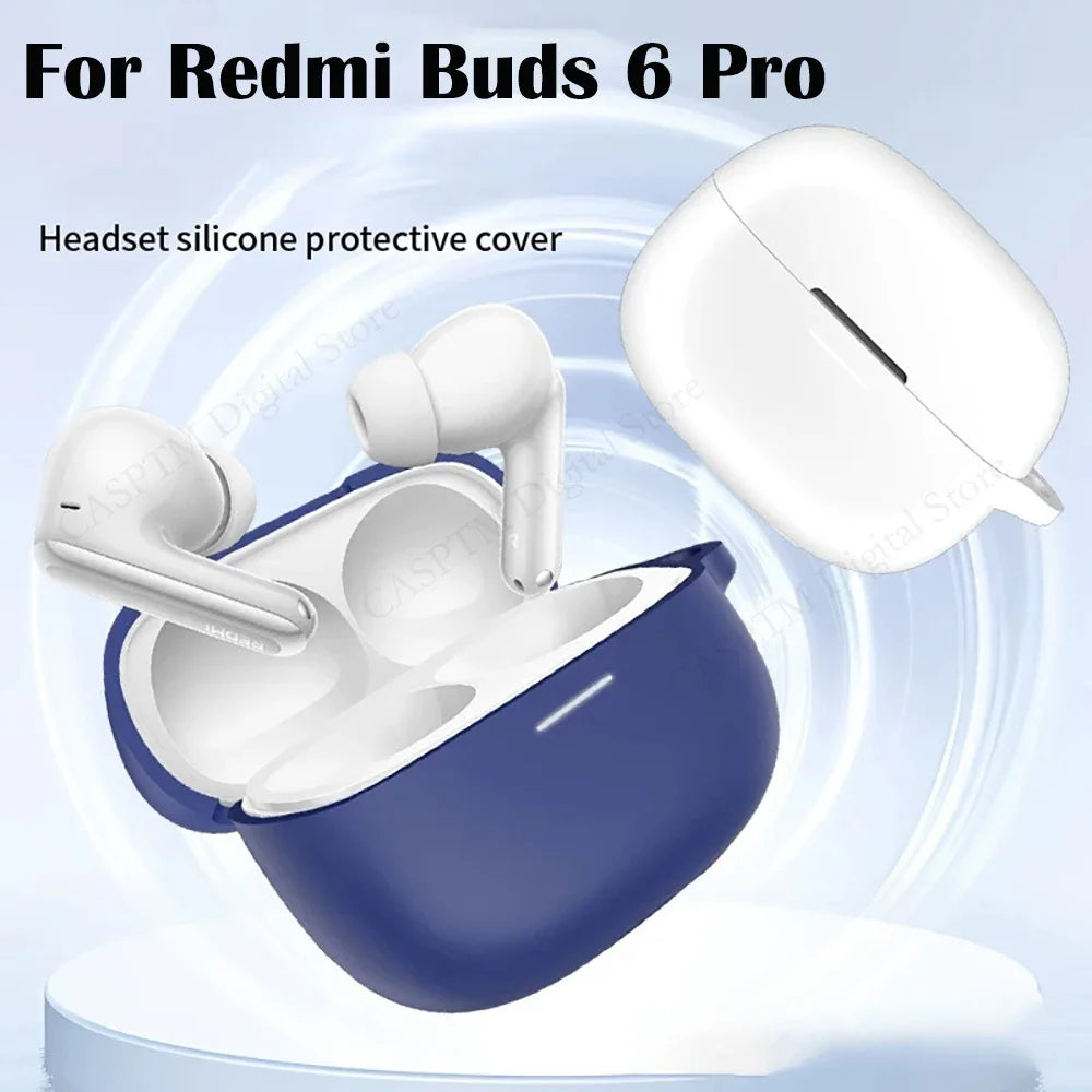For Xiaomi Redmi Buds 6 Pro Case Earphone Protective Cover Silicone Protective Cases Redmi Buds 6 Pro Charging Capa Coque Funda