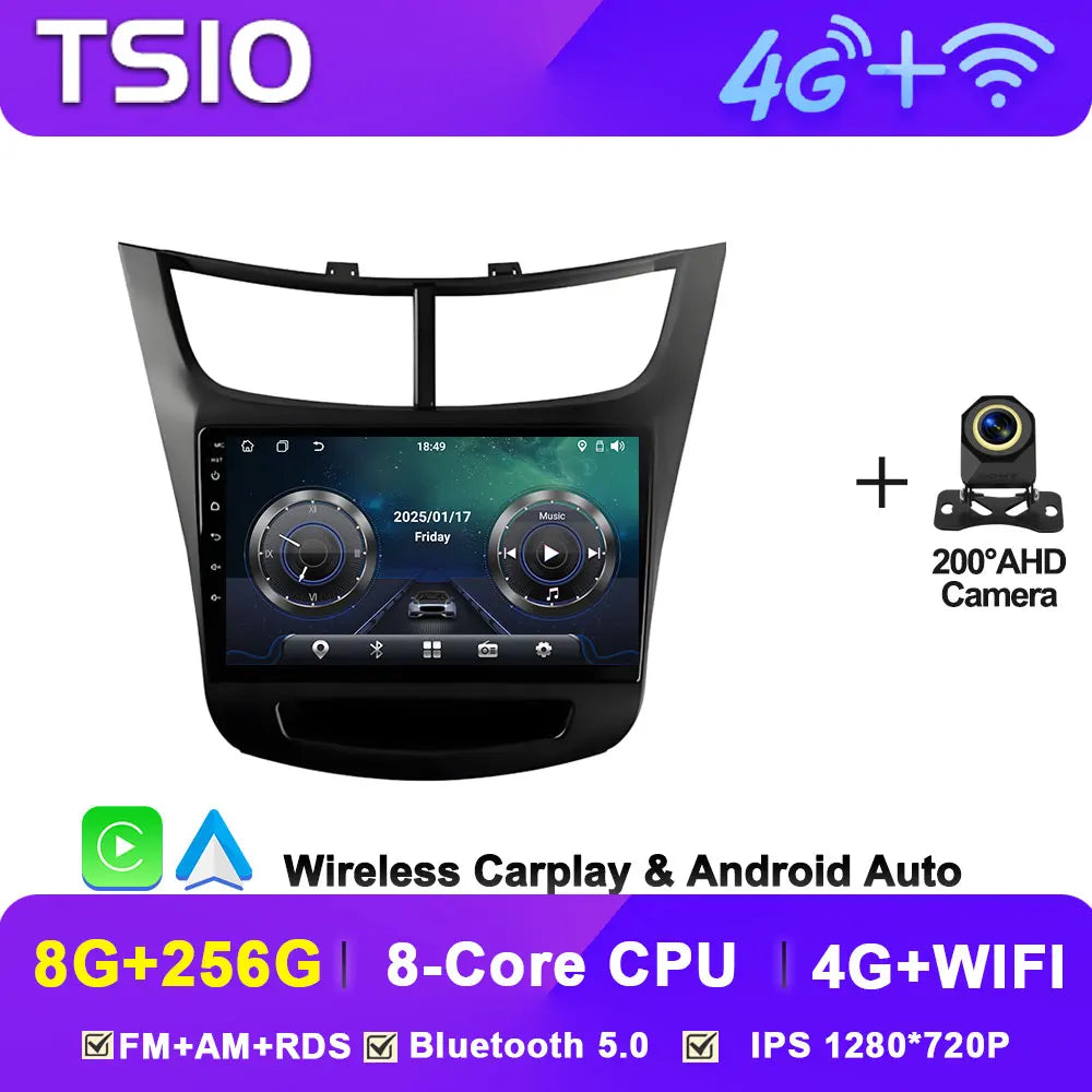Car Radio Multimedia Player For Chevrolet Sail Aveo 2015 2016 2017 2018 2019 2020 2022 Android 15 Touch Screen GPS Carplay BT