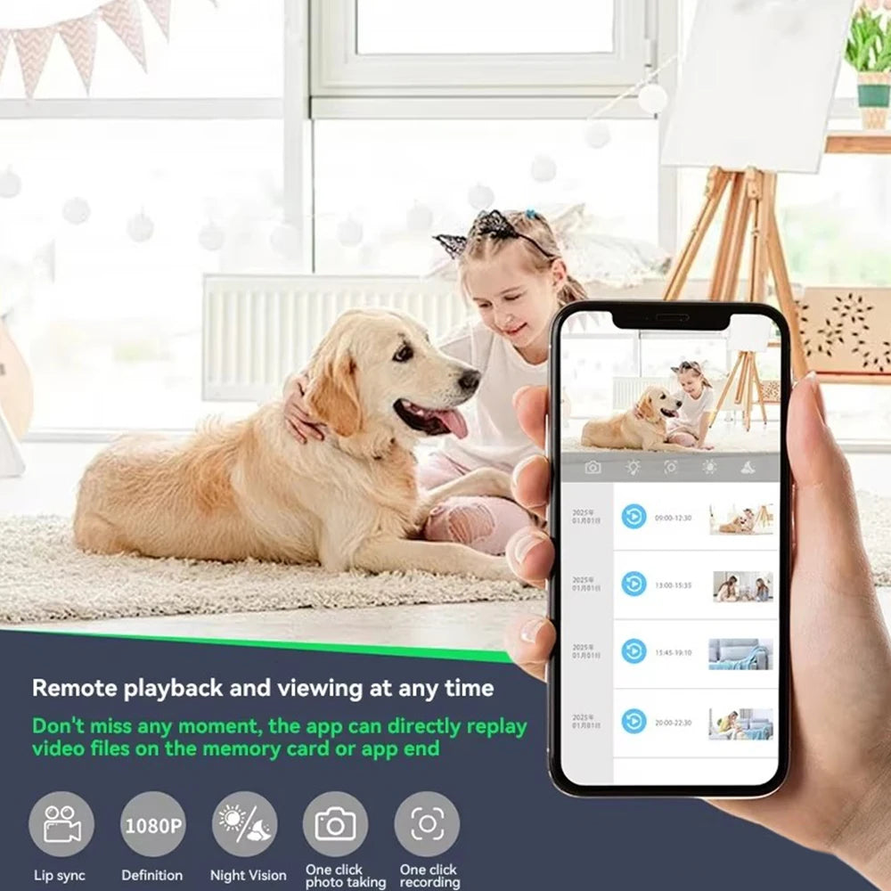 HD 1080P Mini Camera Smart Camera Home WiFi Camera Home Night Vision HD Camera with Abnormal Reminder Function