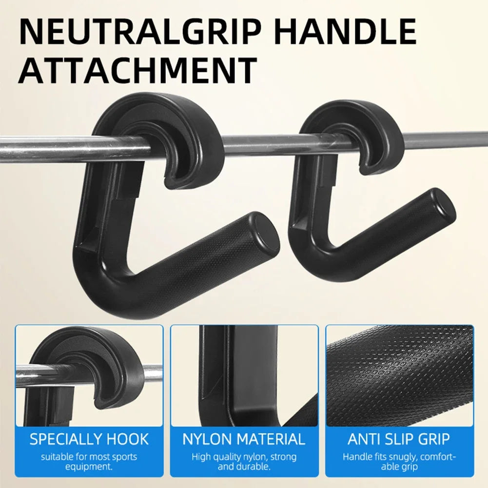 Eutral Grip Handle Hook Fitness Handle Multi-Function Pulls Up Handle Resistance Band Handle for Barbell Pull-up Bars Exercise