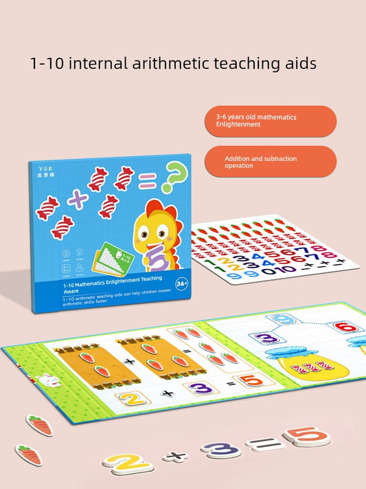 Kindergarten Mathematics Addition and Subtraction Teaching Aids Handy Gadget 10 Grid Number Less than 20 Kids Arithmetic Decomposition Enlightenment 0-10