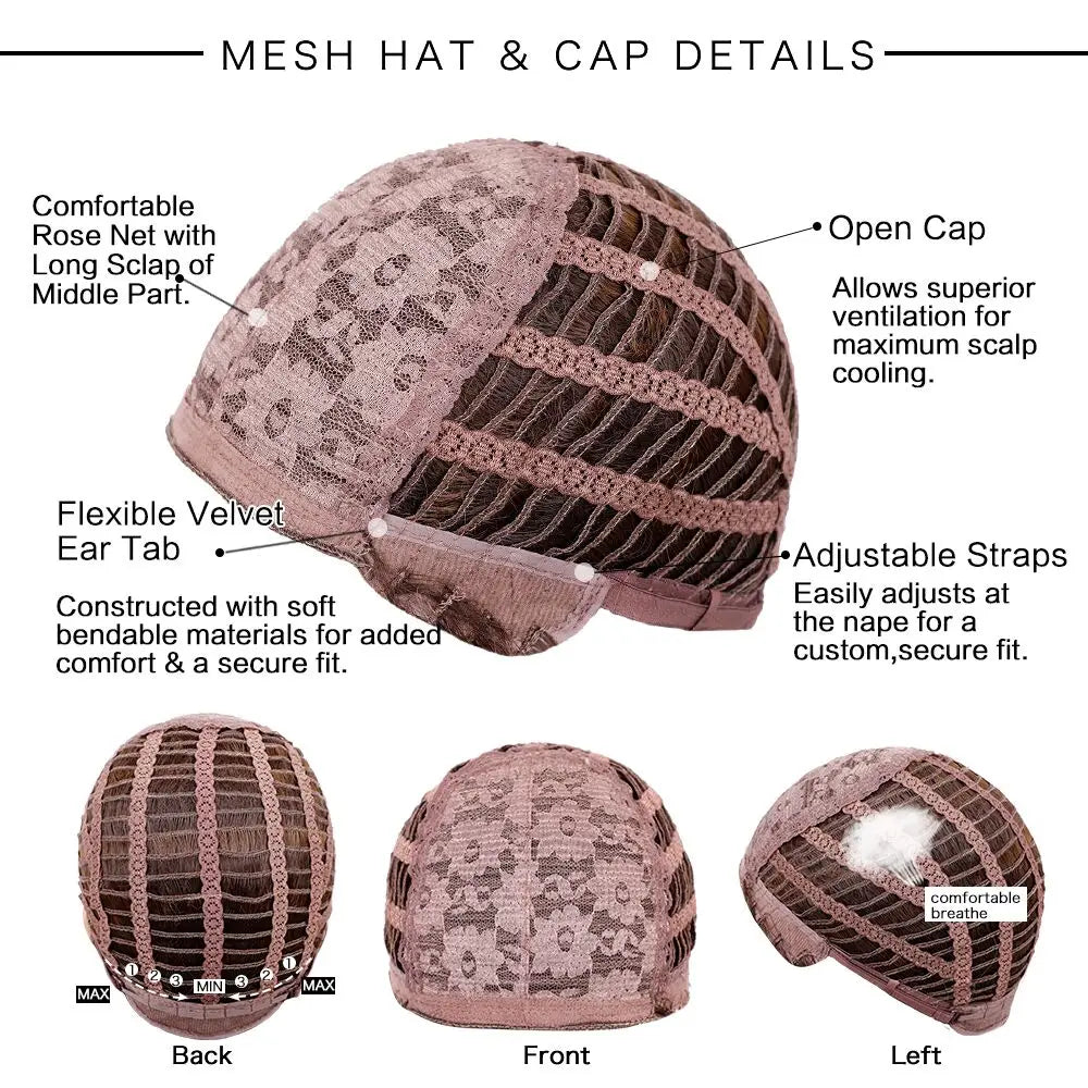 Hat Wig Blonde Hair Extension with Cap Synthetic Hair Layered Straight Wig for Women Daily Natural Heat Resistant Easy to Use