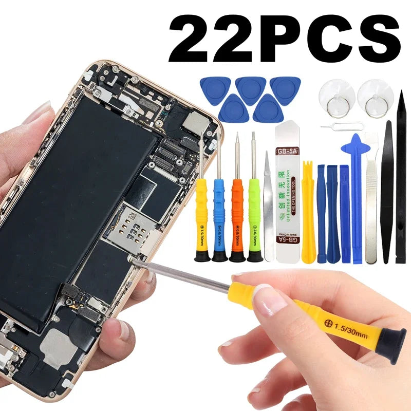 22 in 1 Mobile Phone Repair Tools Opening Screwdriver Set Disassemble Hand Tool Kit for iPhone iPad Laptop Computer Opening Tool