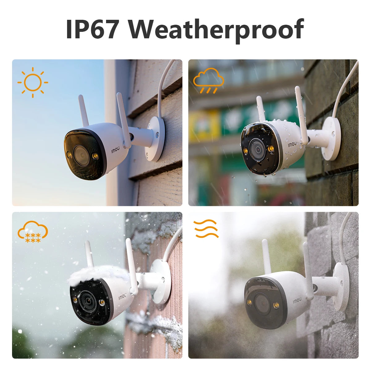 IMOU Bullet Security Camera 2.4GHz WiFi IP Camera Outdoor with IP67 Wi-Fi 6 Surveillance Camera Human Detection 24/7 Recording