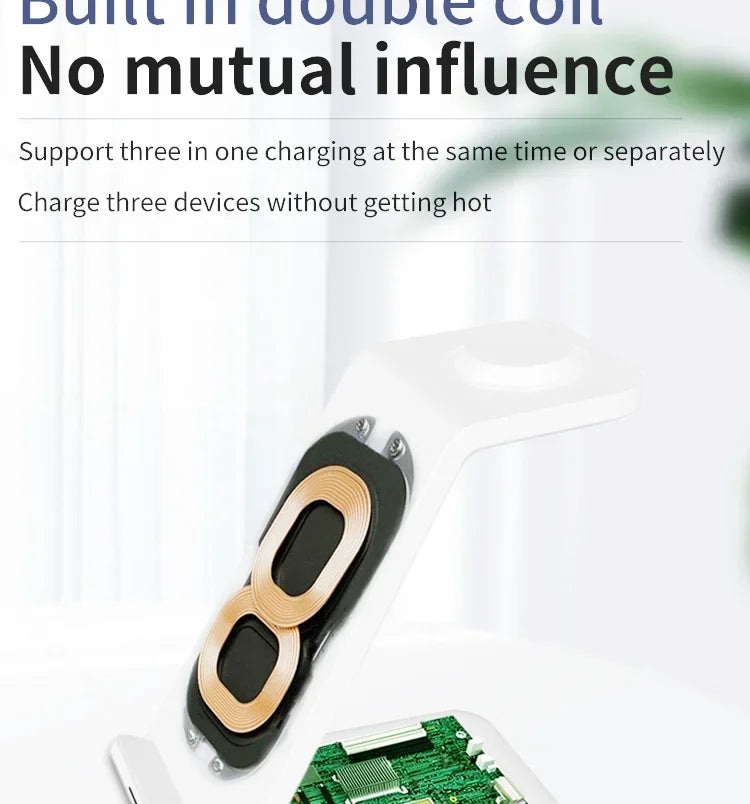 3 In 1 Wireless Charger Stand Fast Charging Station for iPhone 17 16 15 14 13 12 11 iWatch 10/9/8/7 Ultra Airpods Phone Holder