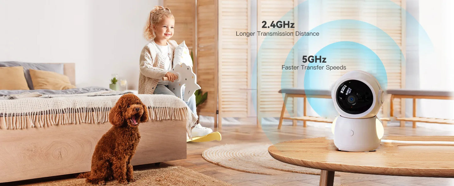 2K Baby Monitor Surveillance Camera Dual-frequency Crying Machine Indoor Safety Protection Remote Monitoring Voice Intercom