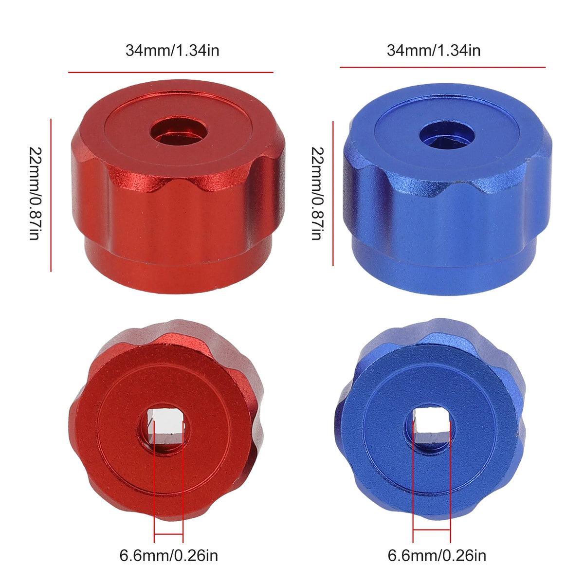 2pc Faucet Handles Manifold Gauges Knob Round Wheel Tap Handle Aluminum Alloy For Air Conditioner Diverter Meter