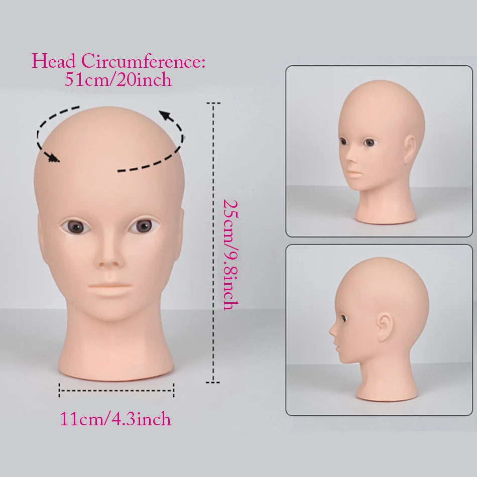 Mannequin Head Wig Stand With Adjustable Wig Tripod Stand Holder For Wigs Making Display With T Pins/Wig Cap Training Practice