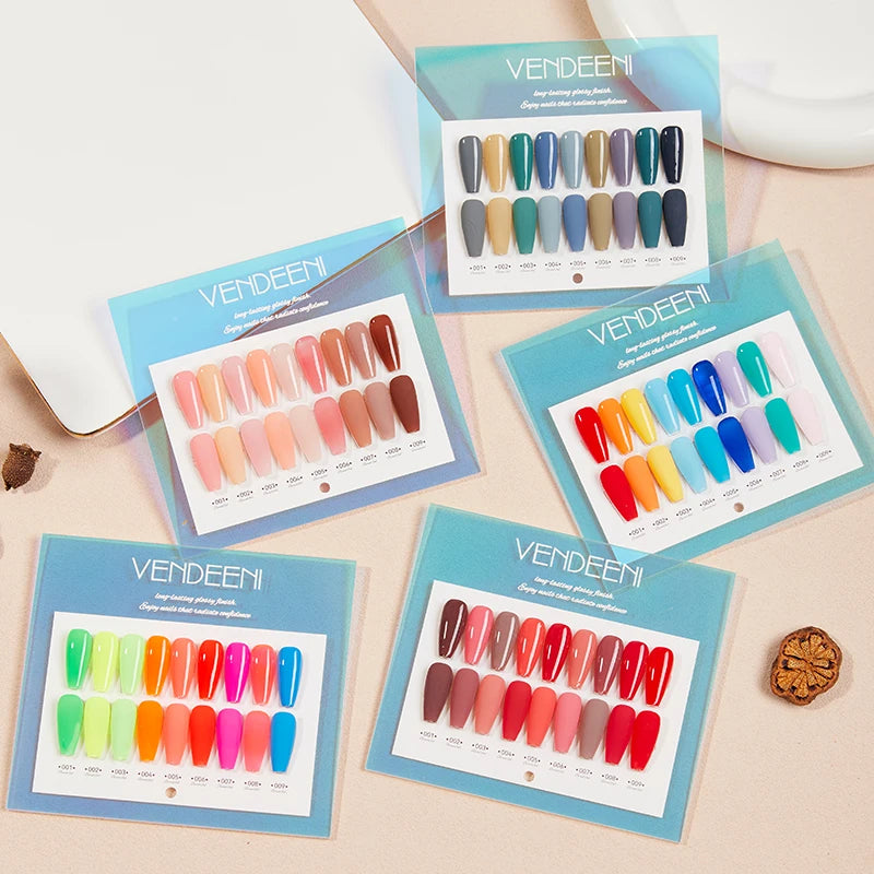 Vendeeni TPO HEMA Free 2025 Hot Sale High Quality 9-Color Nail Gel Polish Set Non-Toxic UV Gel Nail Art Kit for Nail Salon